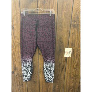 Good American Womens Ombre Purple Cheetah Yoga Leggings Size 4 High-Waisted Stre